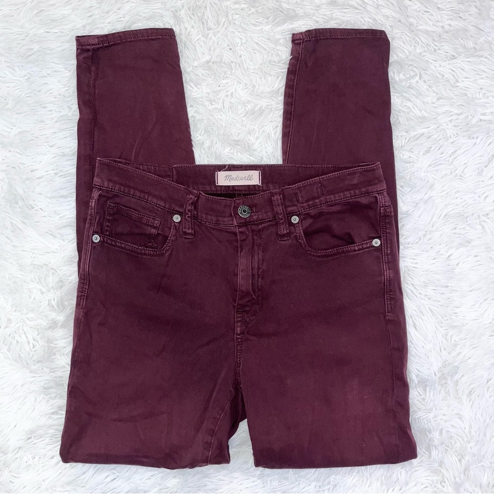 MADEWELL Women’s Burgundy 9” High Riser Skinny Skinny Jeans 28